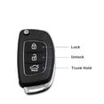 thumbnail image 4 of 3 Button Flip Key Fob Shell Case for Hyundai i10 i20 i30 i40 ix20 ix35 Elantra Tucson Santa Fe No Battery, 4 of 19