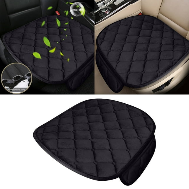 Car Seat Cushion | Auto Seat Pad with Memory Silk Wadding | Non-Slip Rubber Bottom for Driving Support | Vehicle Interior Accessory with Storage Pouch for Phone and Keys