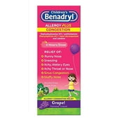 Benadryl-D Children's Allergy & Sinus Syrup Grape Flavored 4 OZ