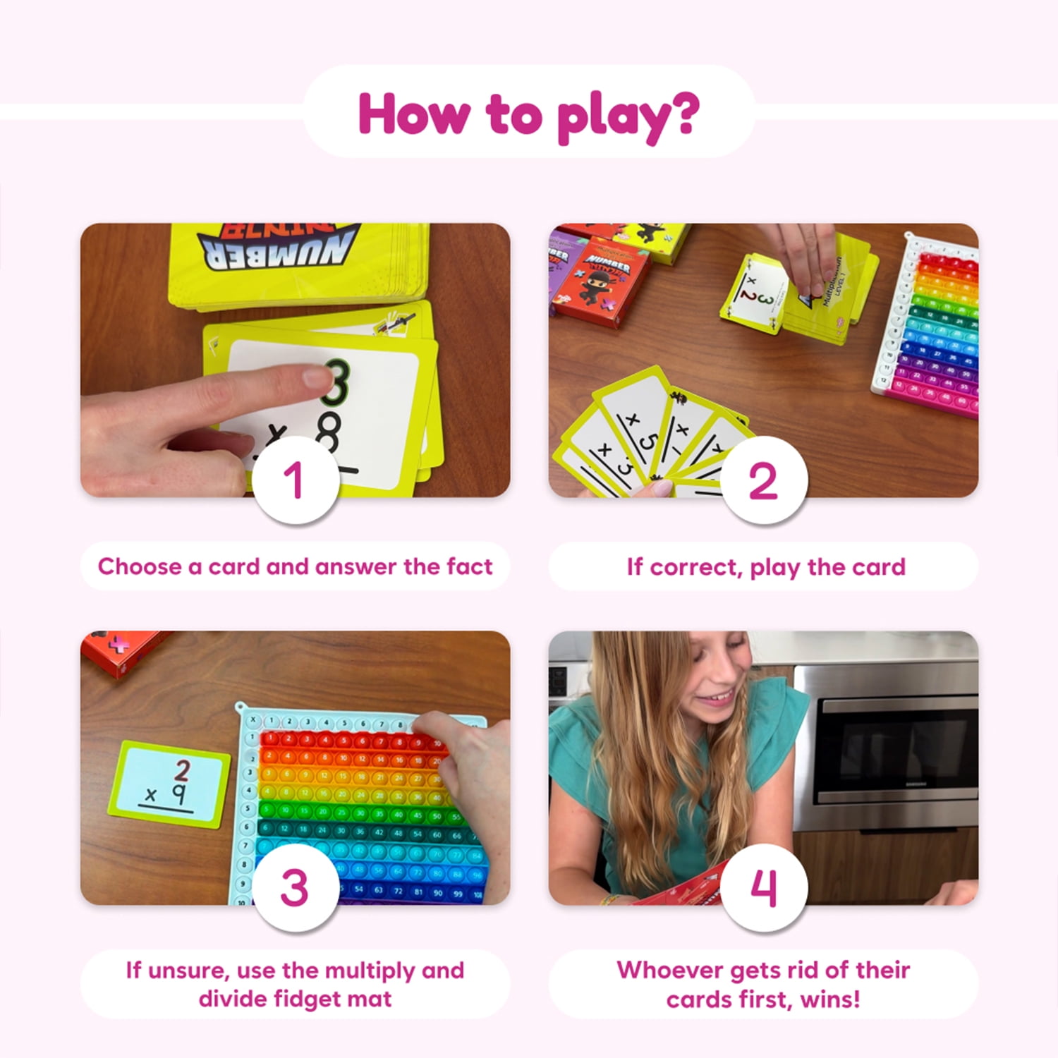 The Fidget Game Number Ninja Game, Flash Cards & Fidget Mat