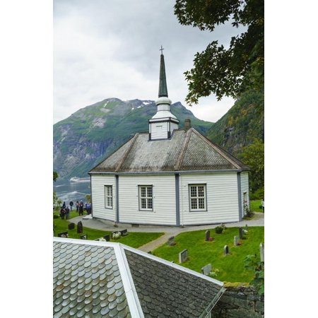 Small Octagonal Church in the Village of Geiranger, Norway, Scandinavia, Europe Print Wall Art By Amanda