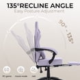 thumbnail image 5 of GOOSEA Ergonomic Gaming Chair with Footrest and Lumbar Support, Breathable Fabric Office Chair with Cooling Gel Seat Pad and Storage Bag, Home Computer Desk Chair, Purple, 5 of 9