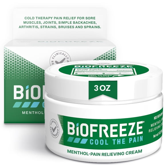 Biofreeze Pain Relief Cream, Back Knee Muscle Joint and Arthritis Pain Relievers, Menthol, 3 oz