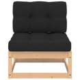 thumbnail image 4 of vidaXL Patio Middle Sofa with Cushions Solid Pinewood, 4 of 11