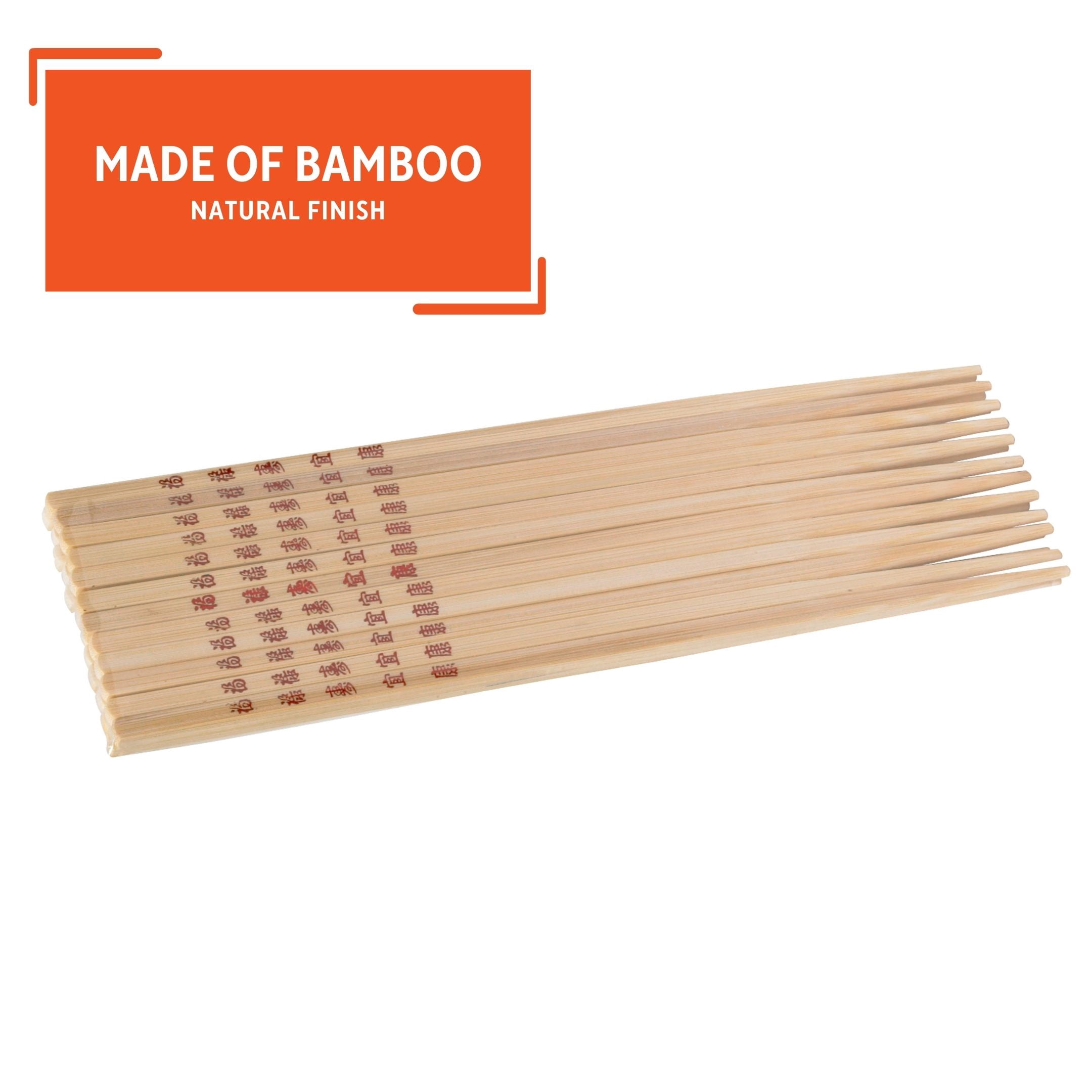 (4 pack) Imusa 10.5" Traditional Bamboo Chopsticks, 12 Pack