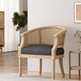 thumbnail image 3 of Classic Accent Chair in Charcoal | French Country Inspired Design | Lightweight Cane & Strong Rubberwood Frame | Upholstered for a Graceful Appeal, 3 of 5