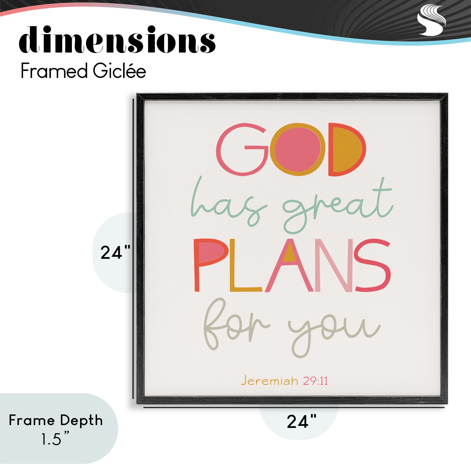 Stupell Industries God's Plans For You Black Framed Giclee Art, design by SD Graphics Studio