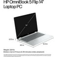 thumbnail image 7 of HP OmniBook 5 Flip 2-in-1 Business Laptop, 14" 2K Touchscreen Laptop, Intel Core 7, 16GB LPDDR5 RAM, 2TB SSD, Wi-Fi 6E, Windows 11 Pro, Glacier Silver, 7 of 7