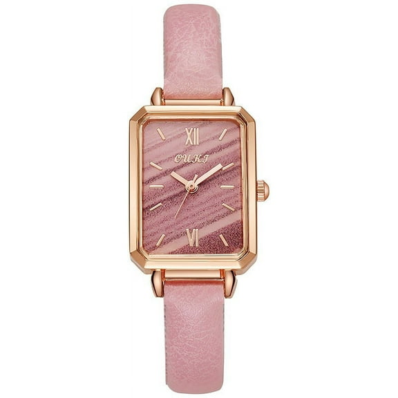 STAOEDU Watch for Women Vintage Square Watch Essentials - Water Resistant Rectangular Case with Leather Strap