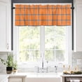 thumbnail image 5 of Orange Blue Stripes Check Valances for Windows Simple Style Lines Abstract Art Rod Pocket Curtain Valance Window Treatment Short Curtains for Kitchen Living Room, 58"x16", 5 of 5