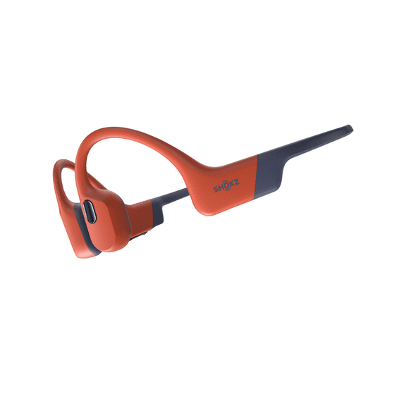 Restored Shokz OpenSwim Pro - Open-Ear Bluetooth Headphones & 32GB MP3 Player, IP68 Waterproof, Bone Conduction Headphones, Running and Swimming, Red