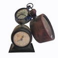 thumbnail image 1 of Black & Brown Triple Time Zone - Toronto - London - And Paris Metal Table Clock, 1 of 1