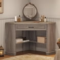 Farmhouse Corner Desk for Small Spaces, Small Computer Desk with Drawer ...