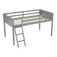 thumbnail image 6 of Loft Bed with Ladder, Ladder Can be Placed on the Left or Right, Wooden Loft Beds Frame with Safety Guaranteed, Wood Low Loft Beds with Ladder(Gray, Twin), 6 of 9