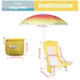 thumbnail image 4 of Nice C Ergonomic Design Beach Chair with Detachable tilt Umbrella - Set of 2, Yellow, 4 of 7