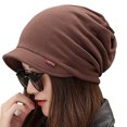 thumbnail image 1 of Women's Cotton Hat Thick Warm Windproof Simple Solid Color Beanie Hat, 1 of 7