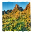 thumbnail image 3 of Ambesonne Green Blue Shower Curtain, Picacho Peak and Sun, 69"Wx70"L, Green Blue, 3 of 5