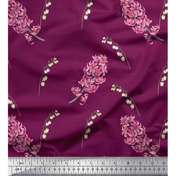 Soimoi Poly Georgette Fabric Wildflower Floral Print Fabric by The Yard 42 Inch Wide