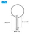 thumbnail image 2 of Stainless Steel Quick Release Bimini Top Pin 1.1"Lx0.2"Diax0.78" Usable Long, 4 Pack, 2 of 5