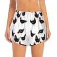 thumbnail image 2 of Picia Funny Chicken Pattern Women's 2 in 1 Athletic Running Shorts High Waisted Workout Casual Gym Sweat Shorts with Comfy Liner Zipper Pockets-XX-Large, 2 of 9