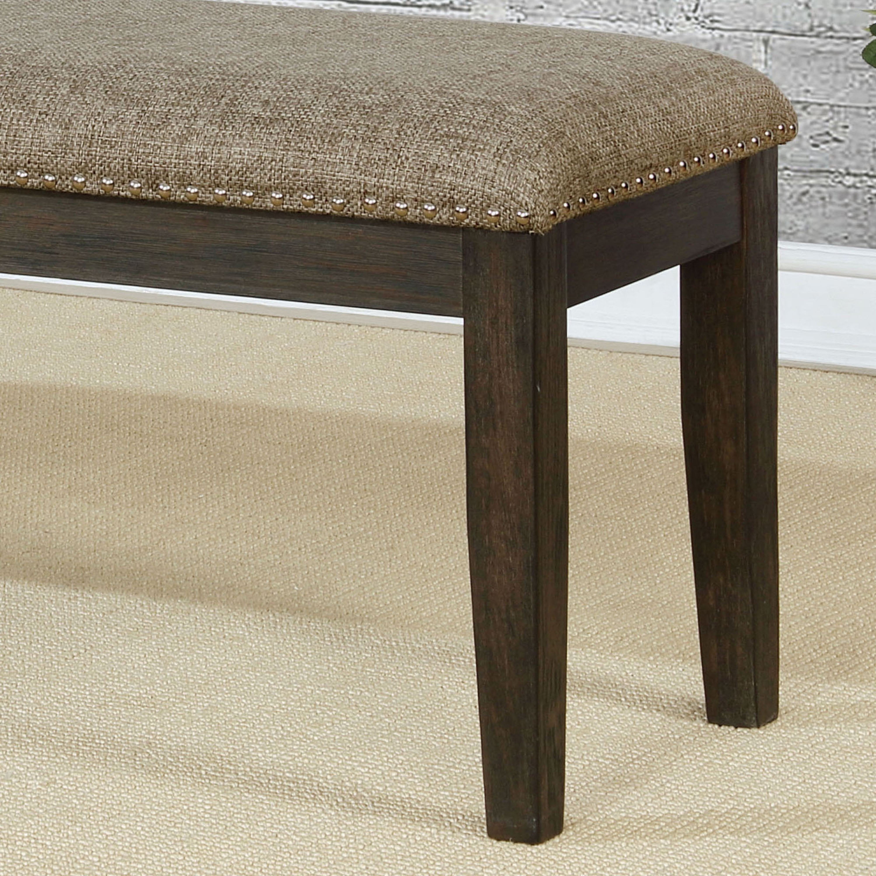 Furniture of America Hendricks Transitional Padded Dining Bench, Espresso