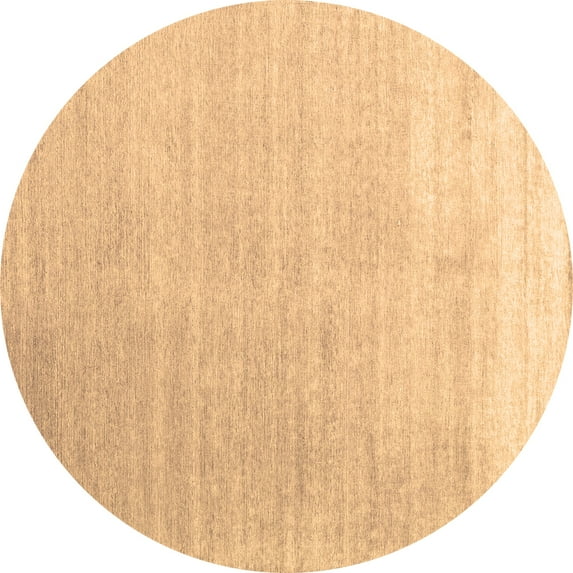 Ahgly Company Indoor Round Abstract Brown Contemporary Area Rugs, 7' Round