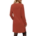 thumbnail image 4 of UVN Vestidos para Mujer Otoño Invierno Manga Larga Cuello Redondo Casual Jersey Sudadera Vestido con Abertura Lateral, 4 of 8