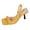 Yellow, variant on Stiletto Kitten Heels for Women Suede Slingback Sandals Square Open Toe Casual Summer Pumps Wedding Party Elegant Dress Shoes Black Size 8.5