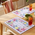 thumbnail image 4 of Easter Placemats Set of 6 Watercolor Eggs Flowers Berry Plants Purple Plaid Place Mats Indoor Wipeable Table Mats Washable Cloth Dining Table Placemats for Kitchen Holiday Party Home Decor 13x19 Inch, 4 of 9