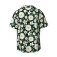 thumbnail image 2 of Xecao offers the White Daisies and Bee for Men's Casual Short-sleeved Shirt, a button-up collared shirt with a pocket, perfect for beach vacations and yacht travel in the XX-Large size., 2 of 7