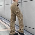 thumbnail image 4 of IROINNID Women's Pants Sport Cowboy Straight Cylinder Solid Color Loose Fit Outdoor Pants with Pocket,Khaki, 4 of 5
