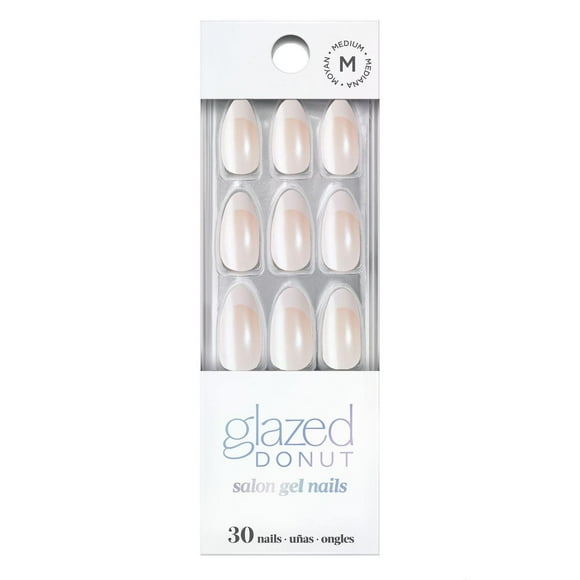 DASHING DIVA - GEL NAIL - GLAZED DONUT - FRENCH GLAZE-ALMOND Ongles prêts- à- coller