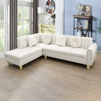 Ponliving Furniture 2-Piece Living Room L-Shaped Sofa Set Comfortable and Stylish Design Left Hand Facing