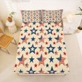 thumbnail image 5 of Manfei Grunge American Flag Queen Sheets,Red Navy Stars Queen Sheet Sets,4pcs,1 Flat Sheet, 1 Fitted Sheet and 2 Pillowcases, 5 of 6