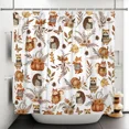thumbnail image 4 of Tchckioa Fall Cute Cartoon Shower Curtain,47x64 Inch Privacy Protection Hooks Bath Curtain for Bathtub, 4 of 6
