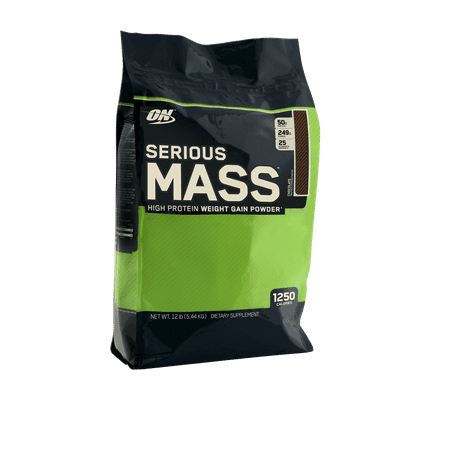 Optimum Nutrition Serious Mass Protein Powder, Chocolate, 50g Protein, 12lb, 192oz