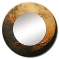 thumbnail image 2 of Designart "Moon'S Bronze Beam" Moon Rund Mirror For Wall Decor - Large Gold Round Printed Mirror -Astronomy Round Living Room Mirror - 29" x 29", 2 of 6