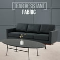 thumbnail image 3 of Leisuremod Chester Modern Leather 3 Seater Sofa With Birch Wood Base Mid Century Living Room Couch (Black), 3 of 12