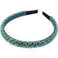 thumbnail image 1 of HSHDLDF Bandeau Mode Étincelant 4 Rangées Cristal Strass (Vert), 1 of 7