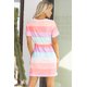 thumbnail image 1 of ABPHQTO Vestido de mujer con cuello en V y cordón de rayas multicolor, 1 of 5