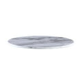 thumbnail image 2 of 6pc. White Marble Dining Set with Lazy Susan and Silver Stainless Steel, 2 of 5