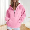 thumbnail image 2 of Half Zip Hoodie for Women Oversized Y2k Hooded Sweatshirt Fall Winter Fashion Loose Trendy Streetwear Pullover, 2 of 4