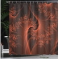 thumbnail image 4 of Ambesonne Abstract Shower Curtain, Digital Swirls Floral, 69"Wx84"L, Orange, 4 of 5