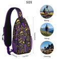 thumbnail image 5 of Sling Backpack,Jack Olantern Halloween Pattern Crossbody Bag with Water Bottle Holder,Waterproof Sling Bag for Men/Women with Chest Phone Holder for Hiking,Travel, 5 of 6