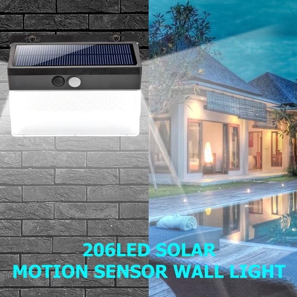 Lámpara Lámpara de calle impermeable al aire libre del jardín de la luz de la pared del sensor de movimiento solar 206LED Ndcxsfigh Nuevos Originales