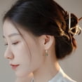 thumbnail image 5 of QIQUWOHUL New Chinese Antique Anti Jade Long Tassel Earrings For Women Retro Versatile Temperament Buckle Earrings Stud Earrings, 5 of 9