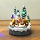 thumbnail image 2 of hermosa música de resina decorativa casa de nieve adornos navideños casa de nieve decoración para chritsmas escritorio Gloria casa de navidad, 2 of 9