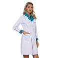 thumbnail image 3 of TiaoBug Women's Nurse Dress Cosplay Uniform Lab Coat Doctor Medical Outerwear Green Curved Lapel S, 3 of 7