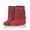 Red, variant on Women's Suede Tassel Cowboys Ankle Boots,Classic Vintage Round Toe Slip On Hidden Wedge Heel Low Heel Western Short Boots Dress Booties