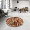 thumbnail image 4 of Ahgly Company Machine Washable Indoor Round Contemporary Bronze Brown Area Rugs, 4' Round, 4 of 7